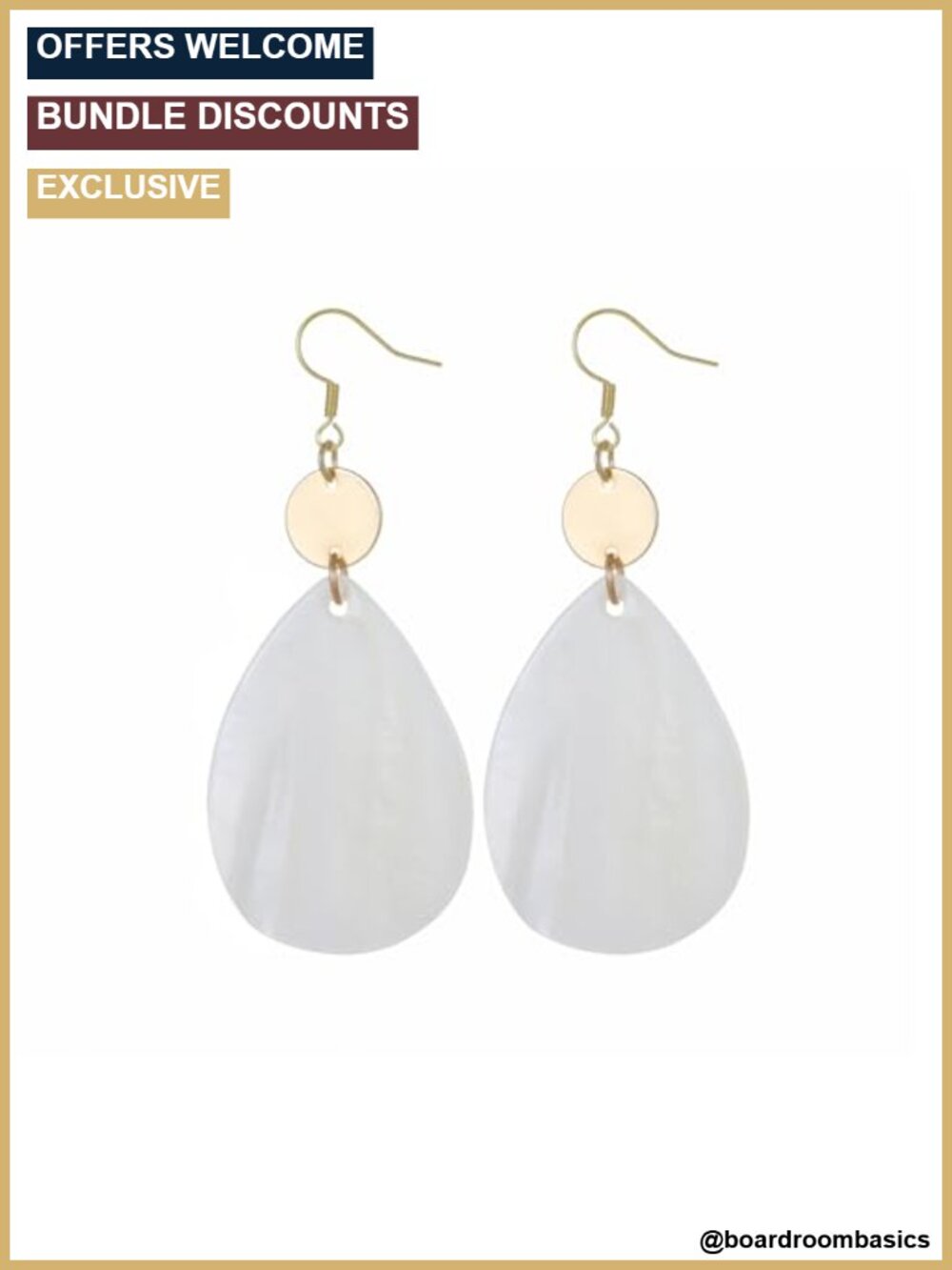 Mother of Pearl Shell Drop Dangle Earrings for Women Boho Chic Lightweight